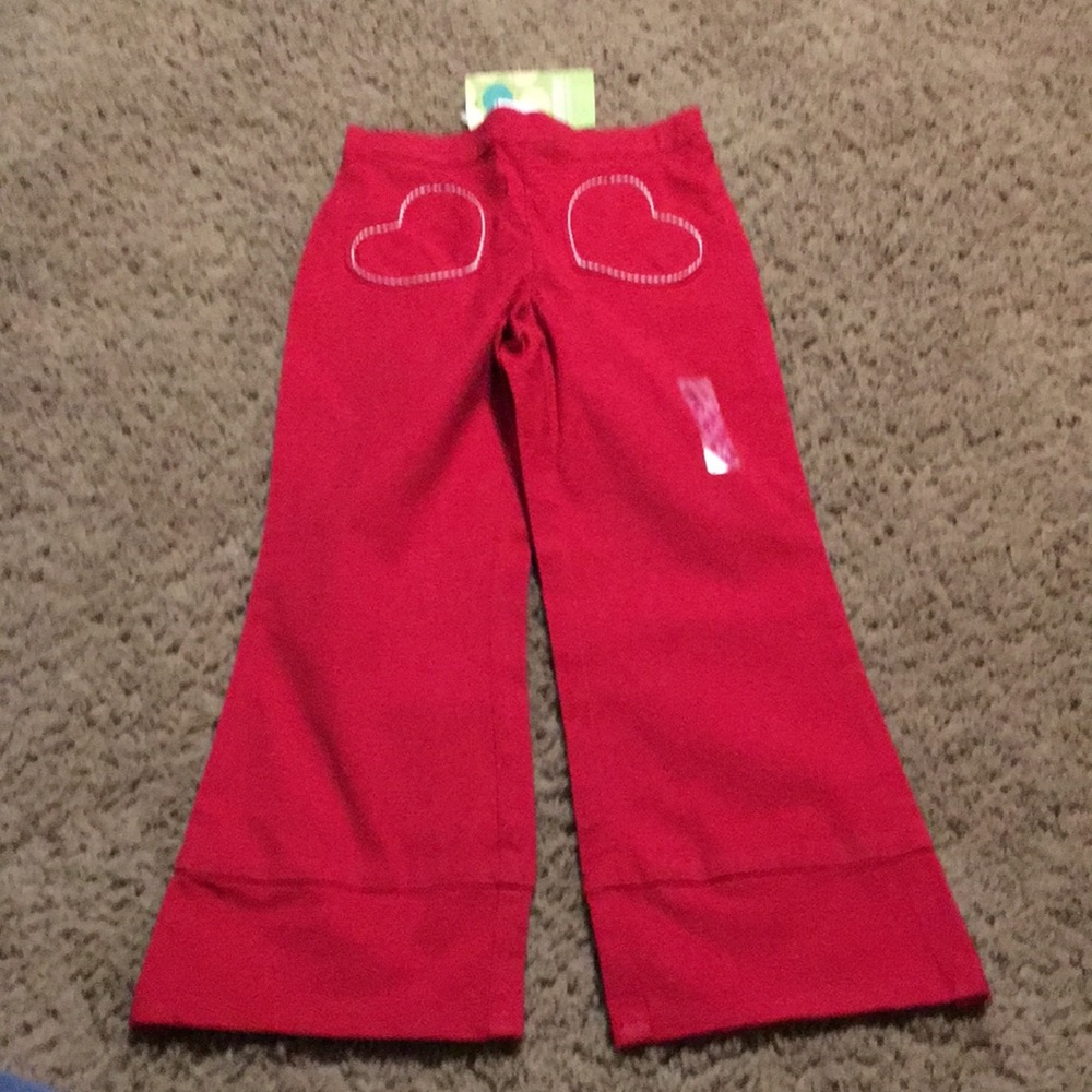 NWTs Vintage Gymboree red poppies heart pants Sz 4